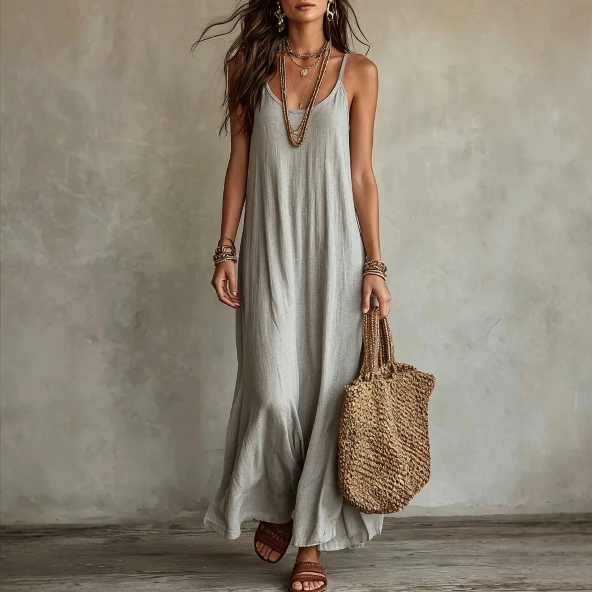 Haven Beck Women's Rhea Relaxed Cami Maxi Dress Sleeveless
