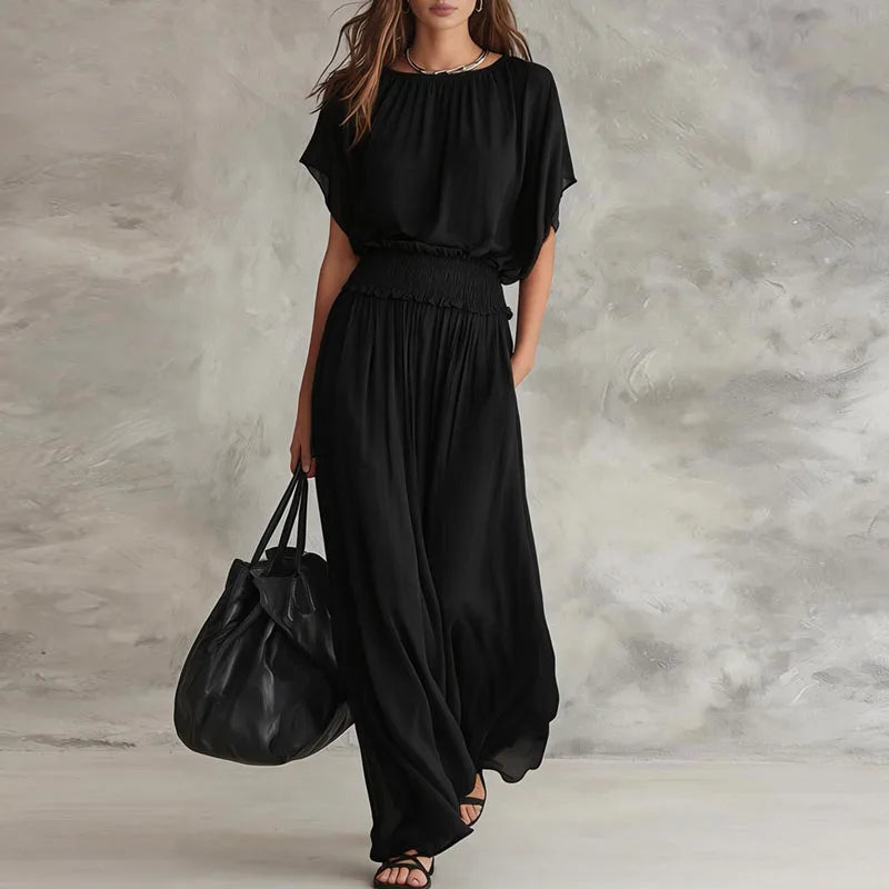 Haven Beck Heather High Waist Smocked Maxi Dress
