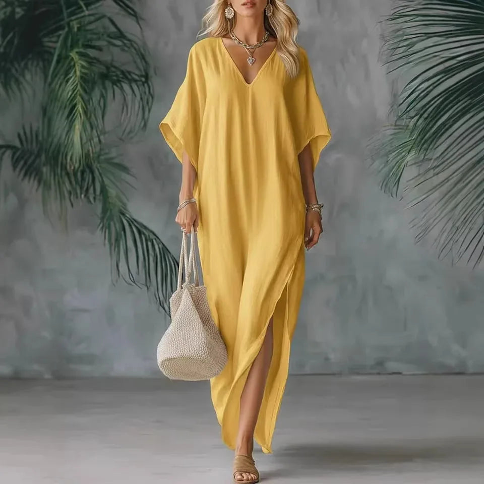 Haven Beck Celeste Loose Fit V-Neck Maxi Dress Women's