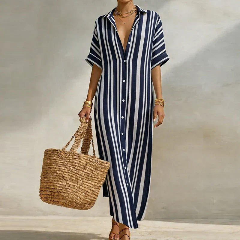 Haven Beck Olivia Linen Long Shirt Dress