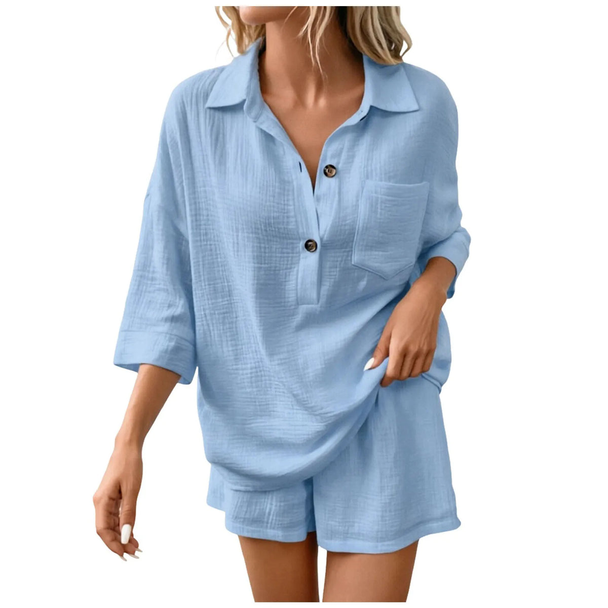 Haven Beck Bethany Women's Breathable Linen Beach Short Set