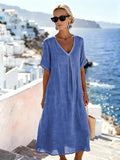 Haven Beck Maren Relaxed V-Neck Summer Midi Dress