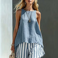 Haven Beck Sleeveless Tank and Striped Shorts Set
