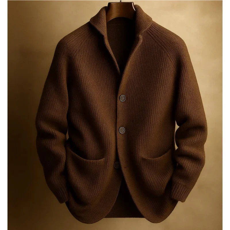 Haven Beck Men's Bennett Ribbed Knit Blazer Cardigan