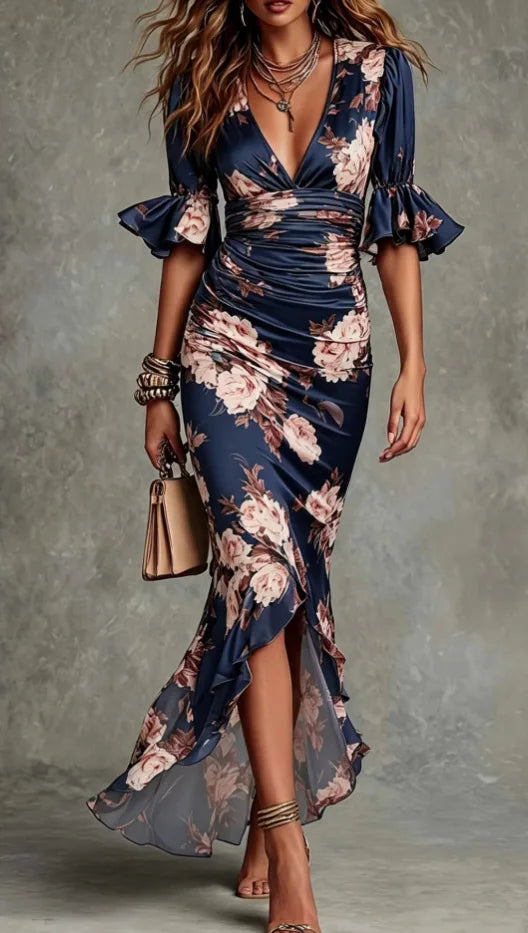 Haven Beck Shelby Women's V-Neck Floral Maxi Dress