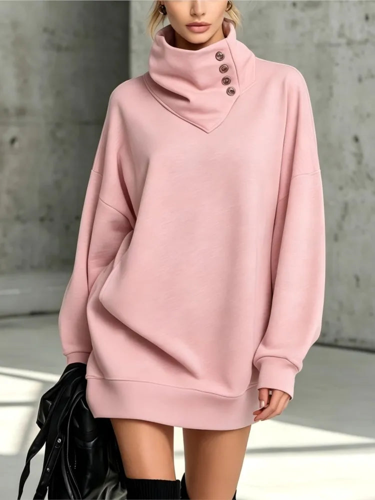 Haven Beck Women's Adaline Button Sweatshirt Dress