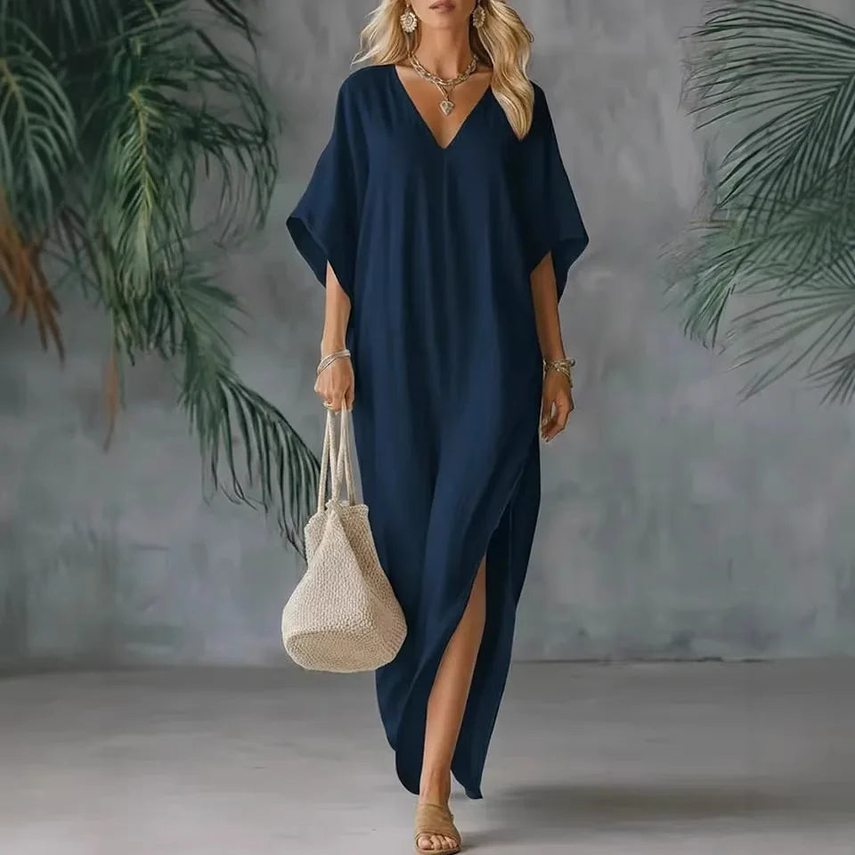 Haven Beck Celeste Loose Fit V-Neck Maxi Dress Women's