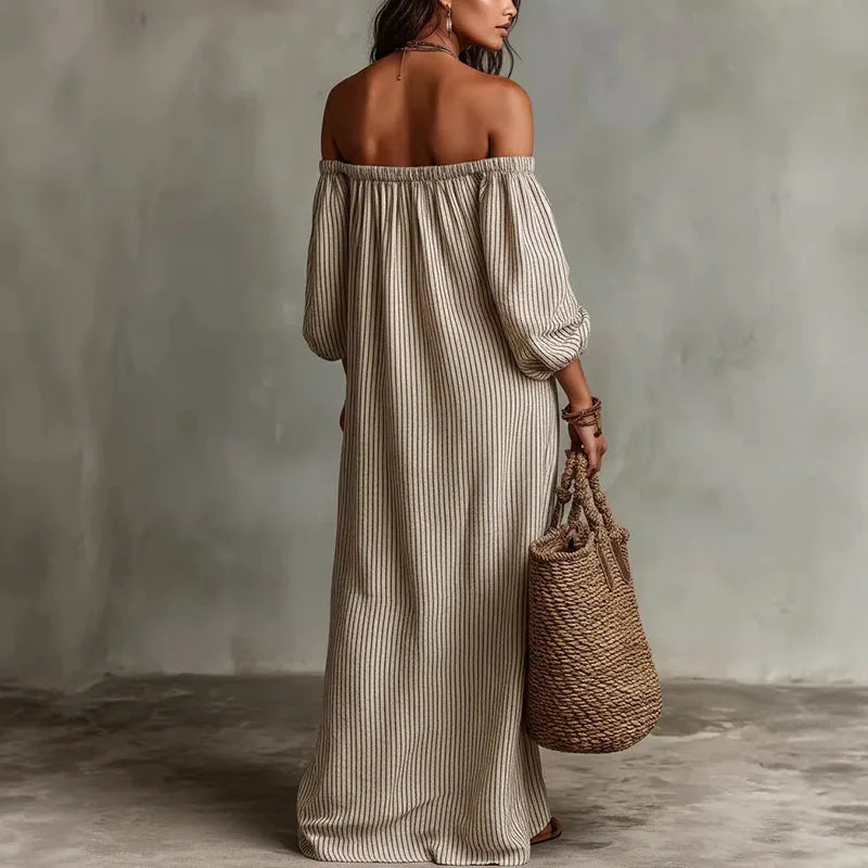Haven Beck Madison Off-Shoulder Puff Sleeve Maxi Dress