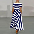 Women's Faith Striped Boat Neck Maxi Dress