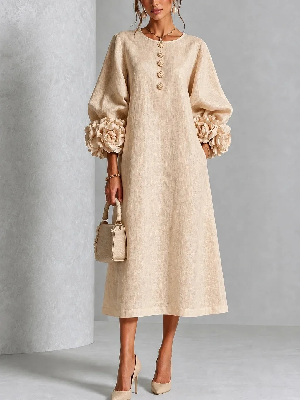 Women's Marisol Lantern Sleeve Midi Dress