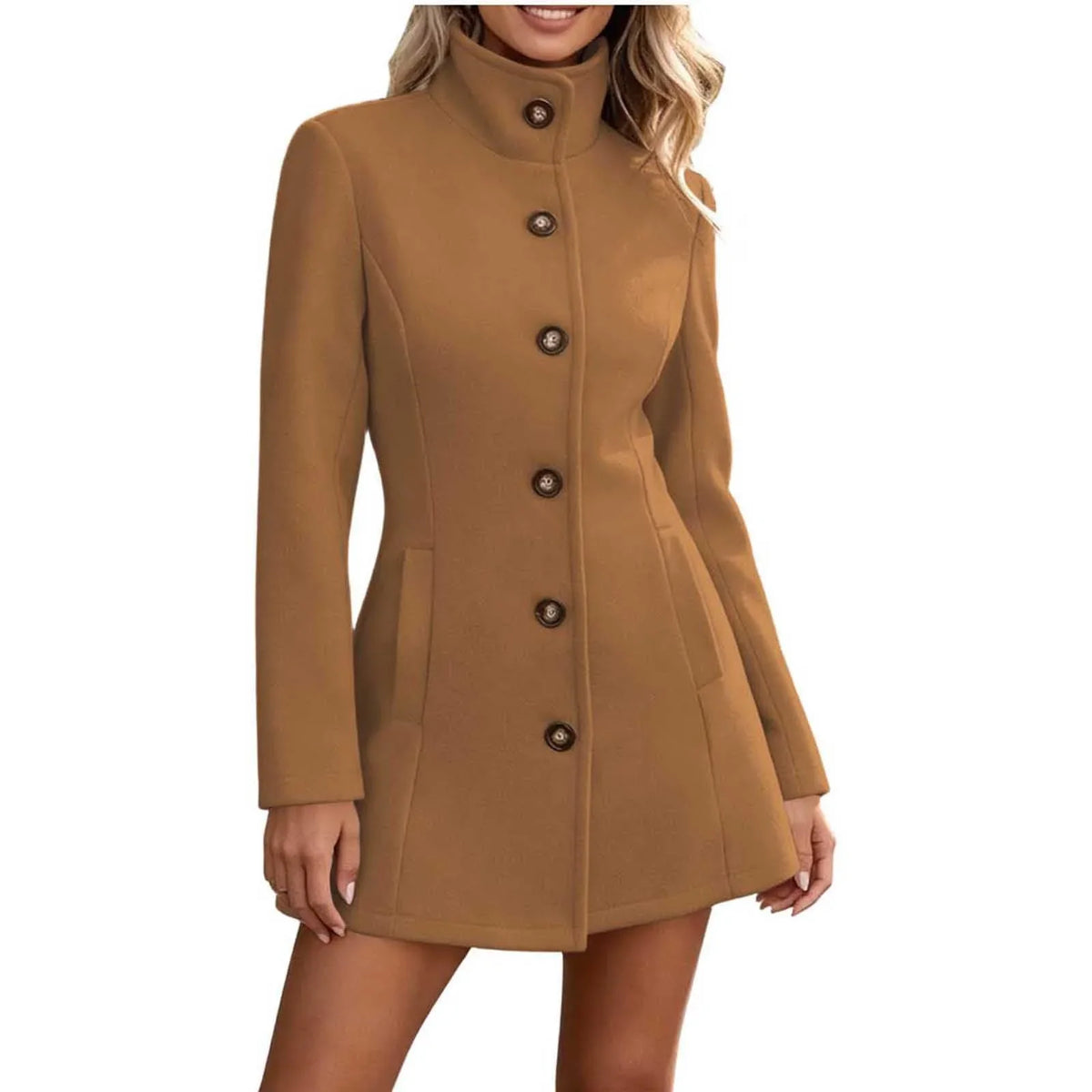 Women's Adeline Stand Collar Peacoat