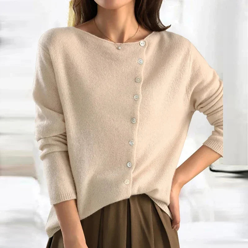 Haven Beck Women's Anya Asymmetric Button Cardigan