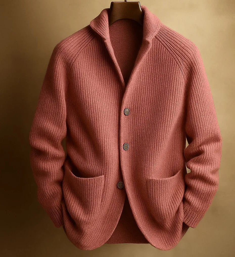 Haven Beck Men's Bennett Ribbed Knit Blazer Cardigan