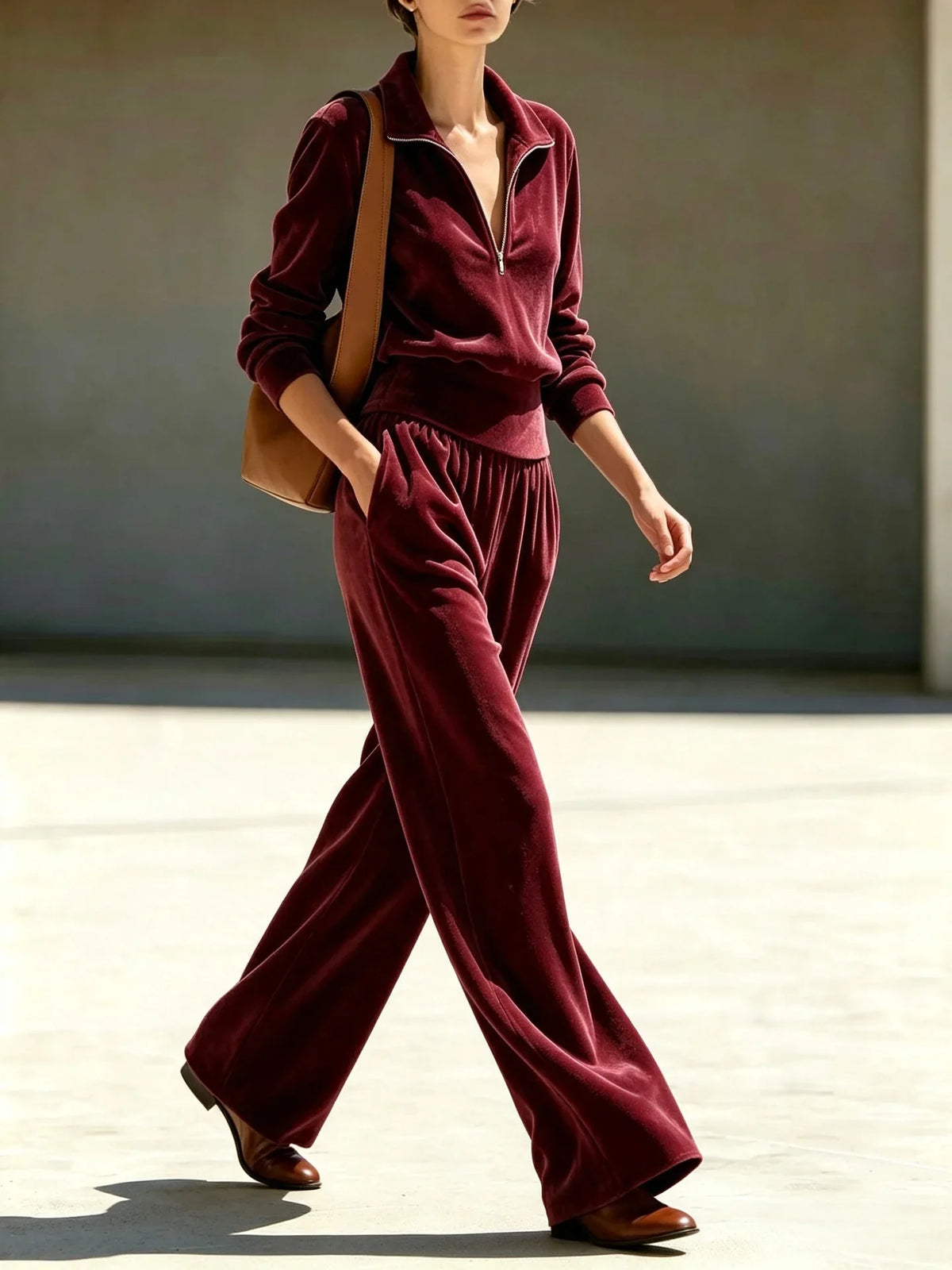 Women's Marisol Velvet Half Zip Tracksuit