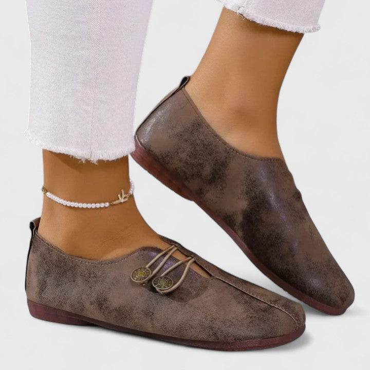 The Hills Nashville Kyline Elegant Women's Loafers Foldable Elastic Button