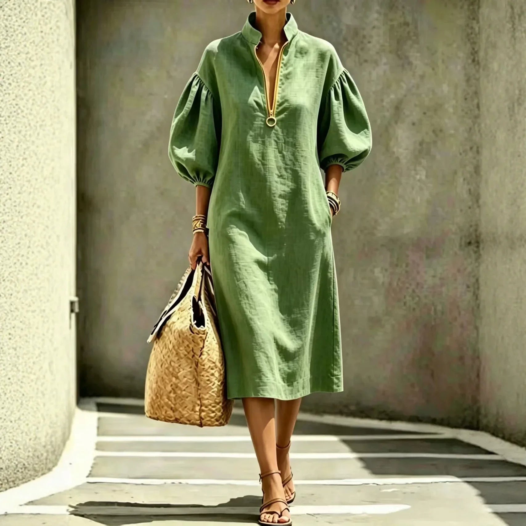 Haven Beck Madelyn Casual Chic Midi Dress