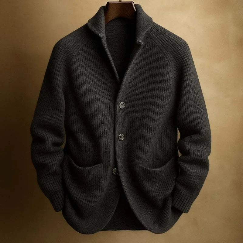 Haven Beck Men's Bennett Ribbed Knit Blazer Cardigan