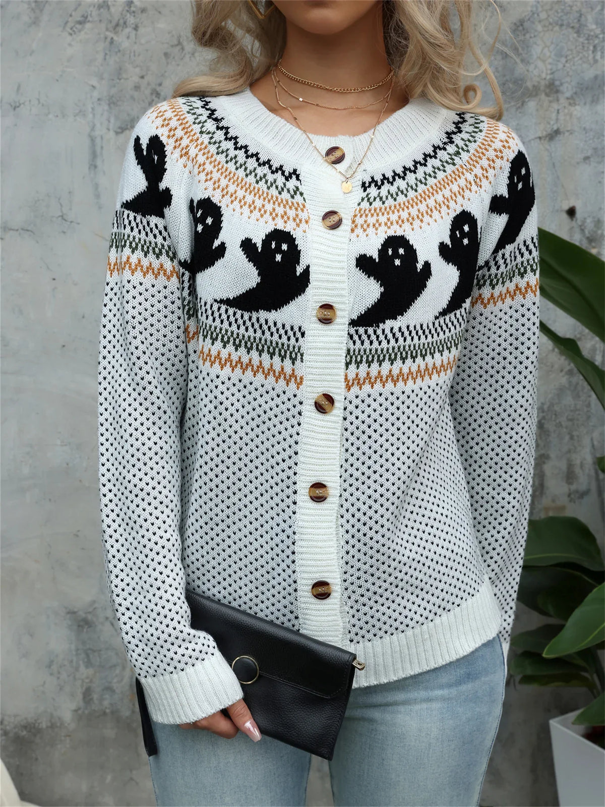 Haven Beck Women's Delia Ghost Button Cardigan