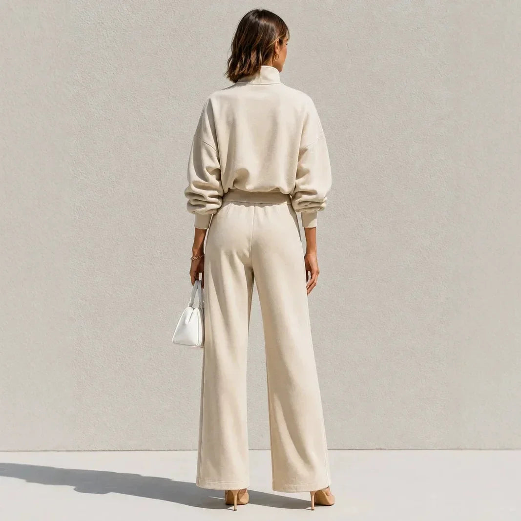 Women's Juniper Half-Zip Tracksuit Stand Collar Wide Leg