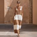Haven Beck Sloane Striped Flowy Vacation Dress Sleeveless V-Neck