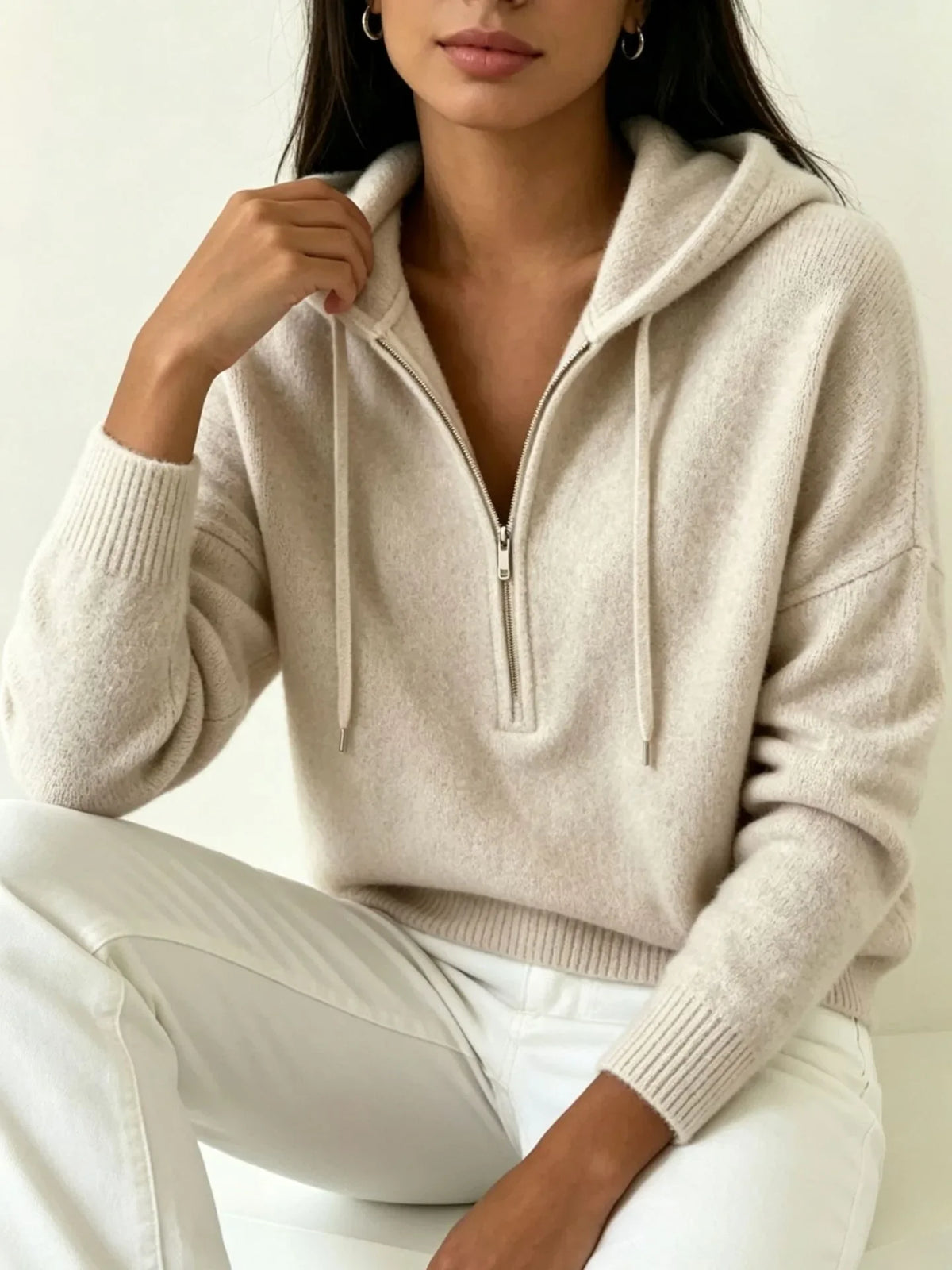 Haven Beck Women's Maribel Ribbed Hood Sweater