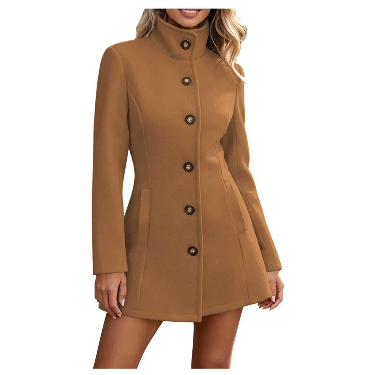Women's Adeline Stand Collar Peacoat