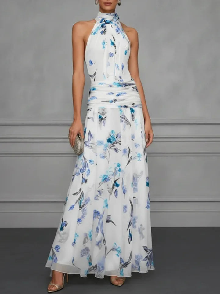 Haven Beck Jazlyn Floral Halter Maxi Dress Wedding Guest