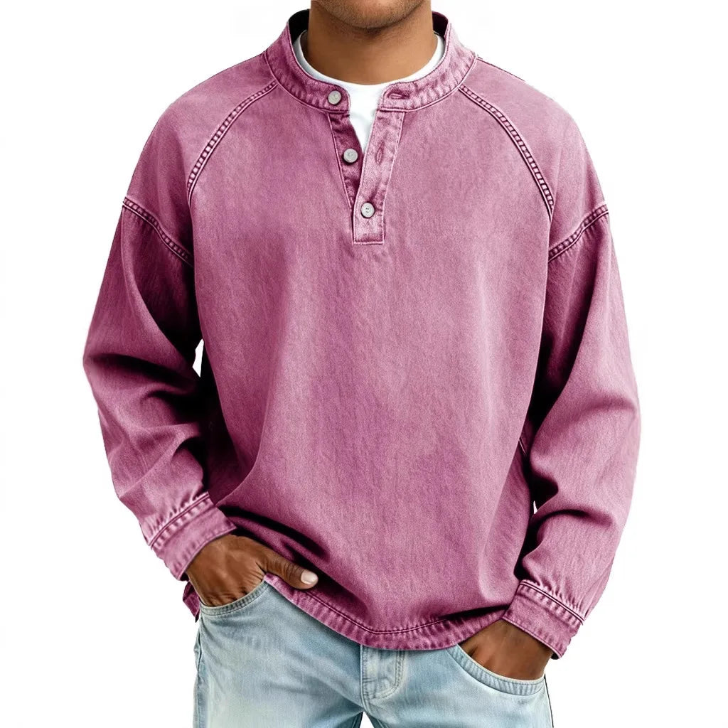Haven Beck Men's Calder Vintage Denim Henley Pullover