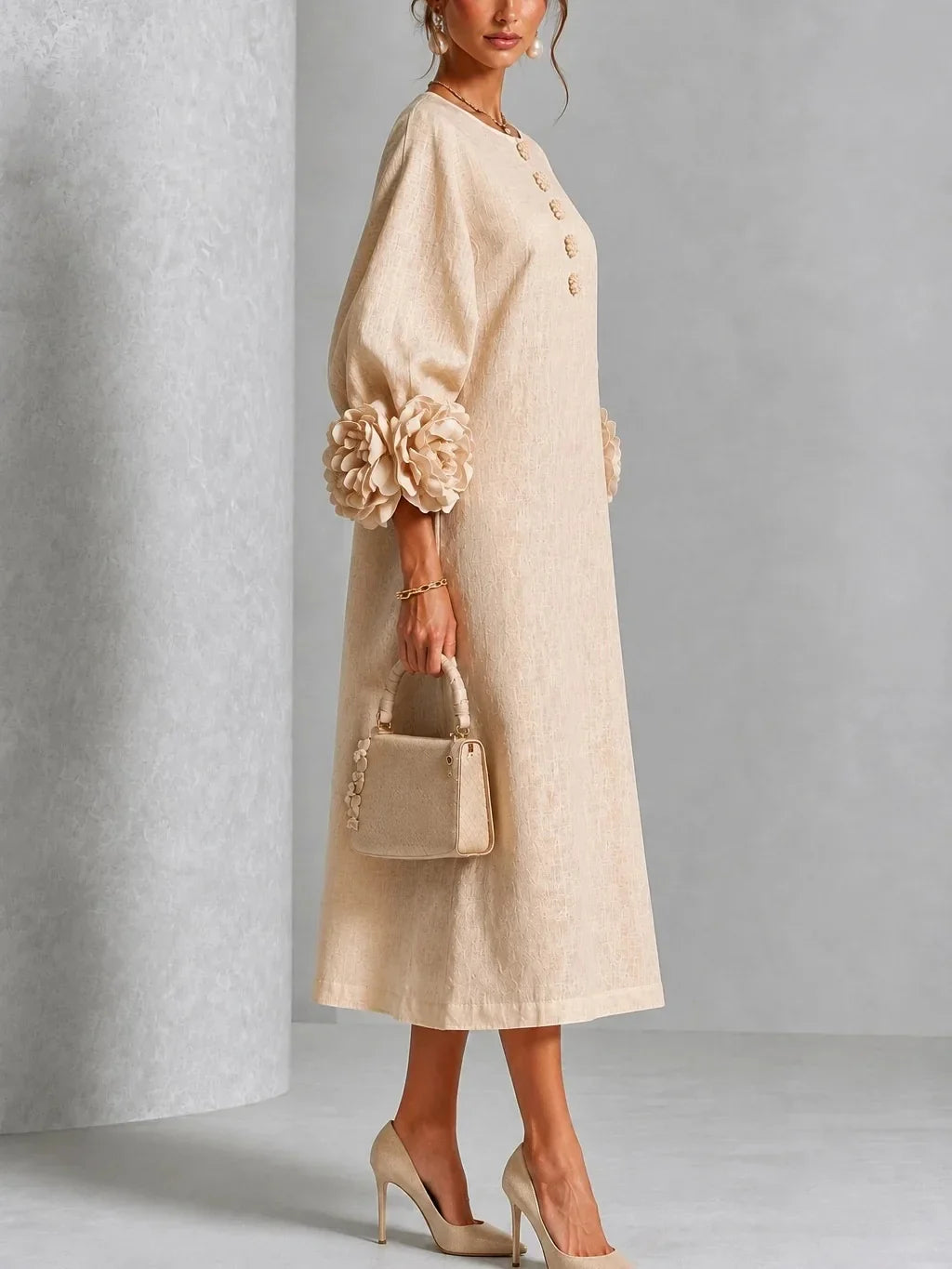 Women's Marisol Lantern Sleeve Midi Dress