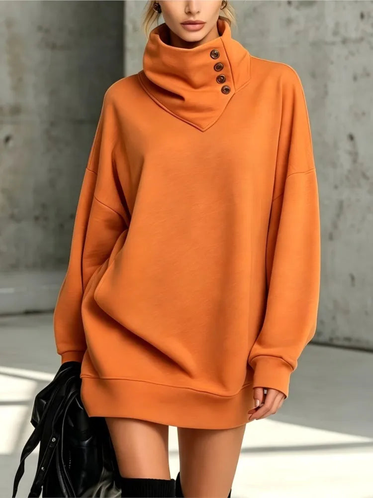 Haven Beck Women's Adaline Button Sweatshirt Dress