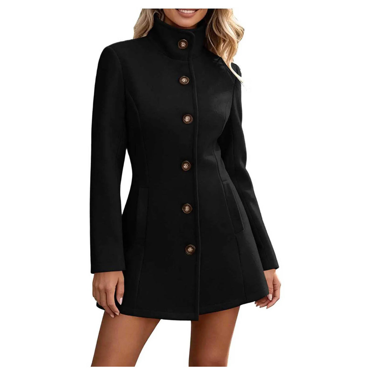 Women's Adeline Stand Collar Peacoat