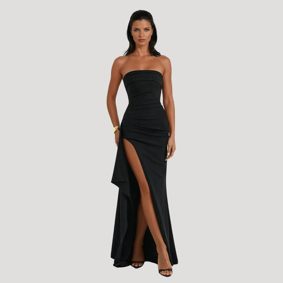 The Hills Nashville Emma Women's Strapless Maxi Dress High Slit
