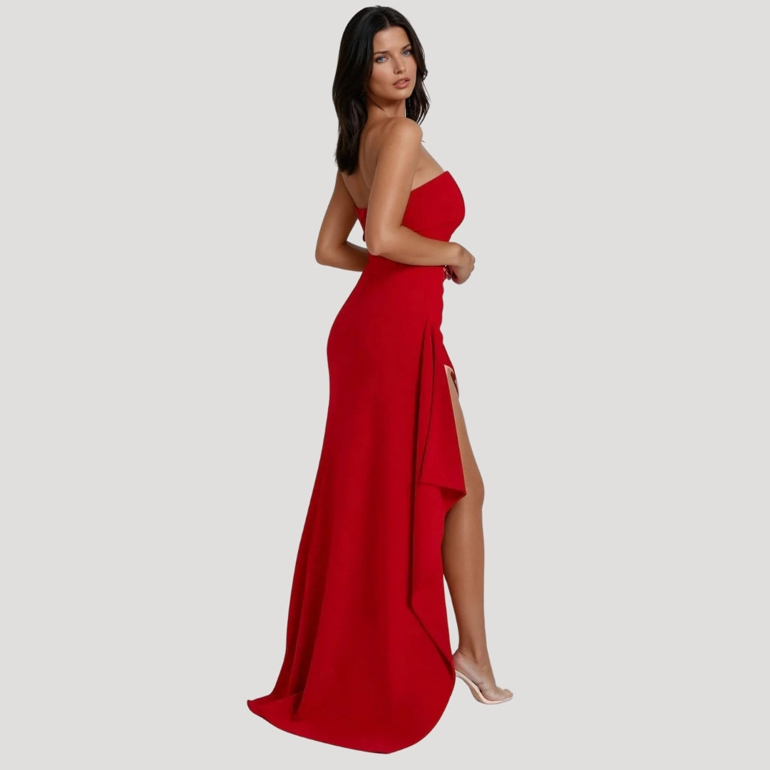 The Hills Nashville Emma Women's Strapless Maxi Dress High Slit