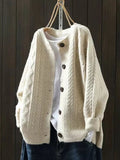 Riverstone Wear Sophia Oversized Cable-Knit Button-Down Cardigan