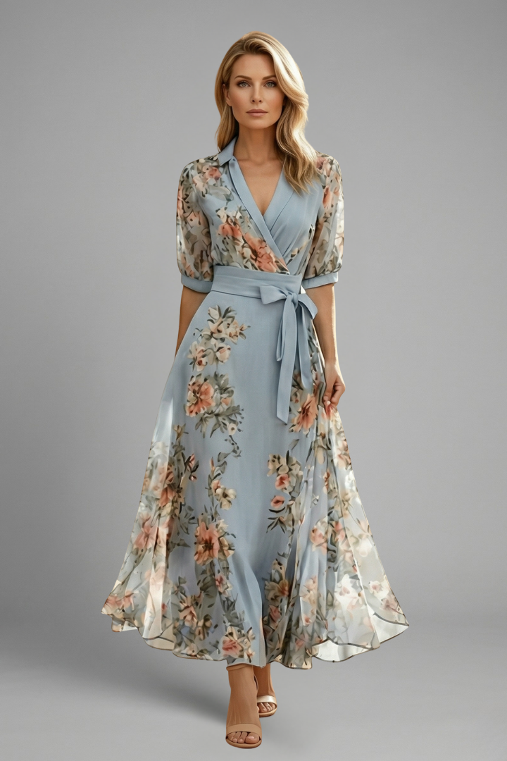 Women's Lydia Floral V-Neck Midi Dress