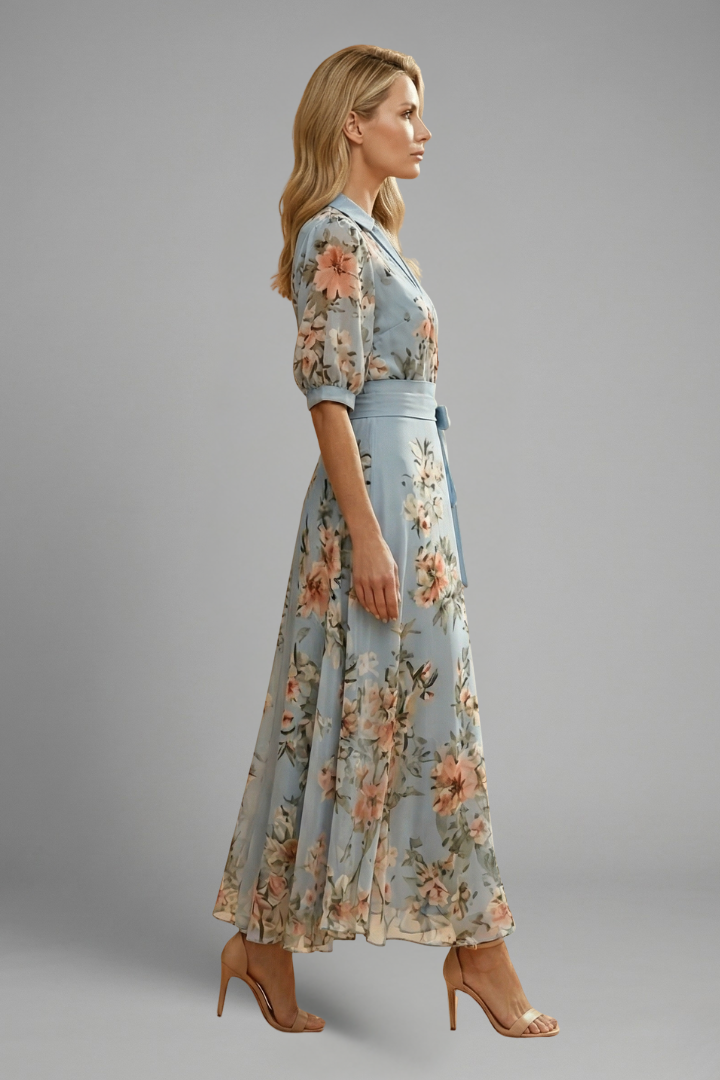 Women's Lydia Floral V-Neck Midi Dress