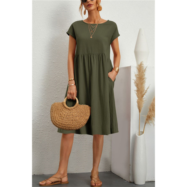LumiNovi Midi Dress Lightweight Relaxed Fit Casual Mid-Calf