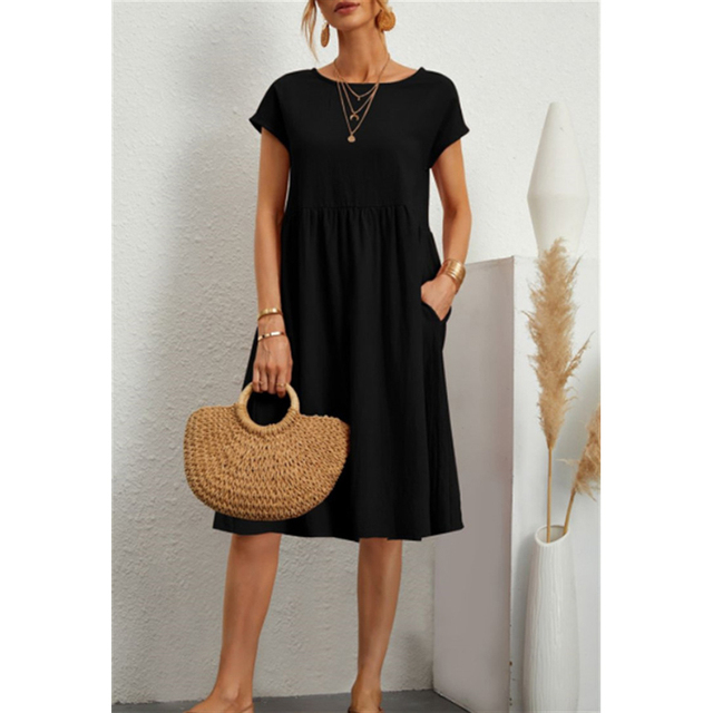 LumiNovi Midi Dress Lightweight Relaxed Fit Casual Mid-Calf