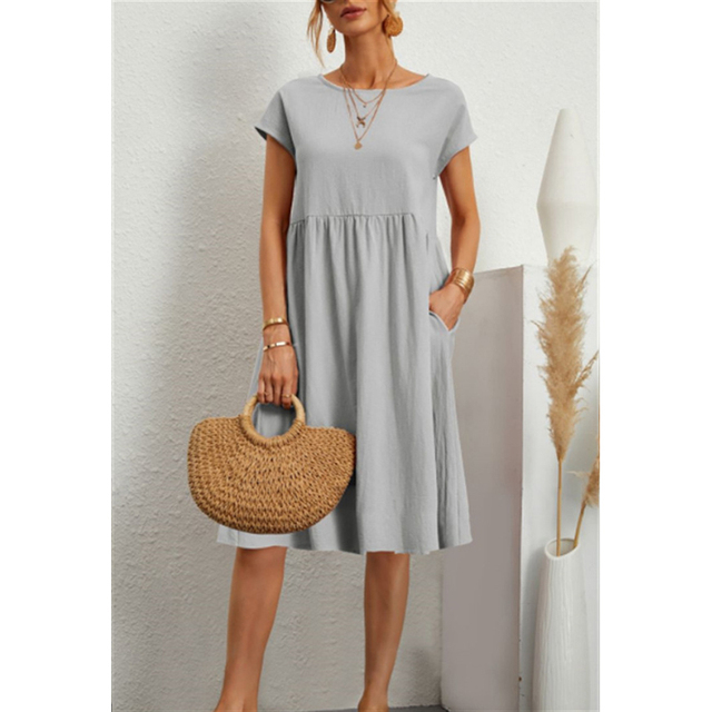 LumiNovi Midi Dress Lightweight Relaxed Fit Casual Mid-Calf