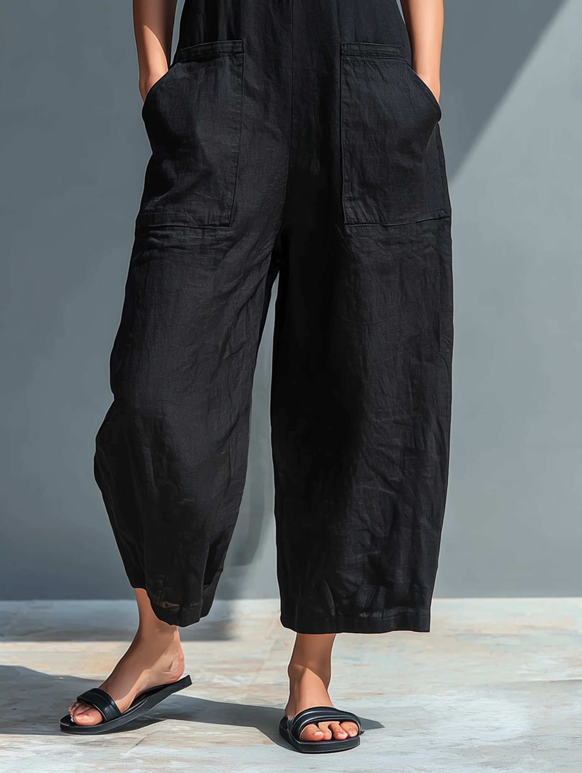 Haven Beck Viola Sleeveless Loose-fitting Jumpsuit in Black