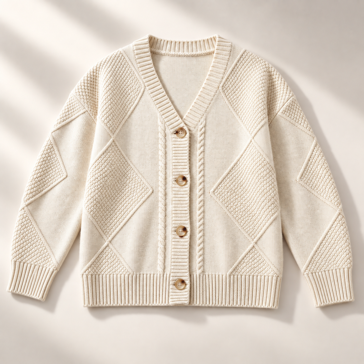 Unisex Frances Cable Button Cardigan Knit