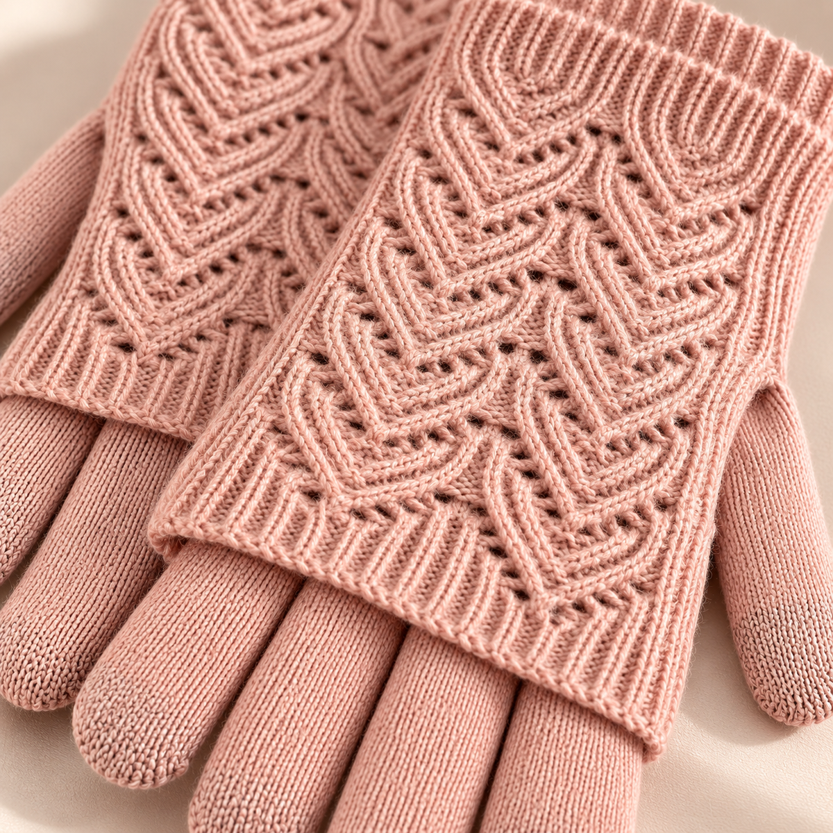 Unisex Cleo Layered Gloves Knit