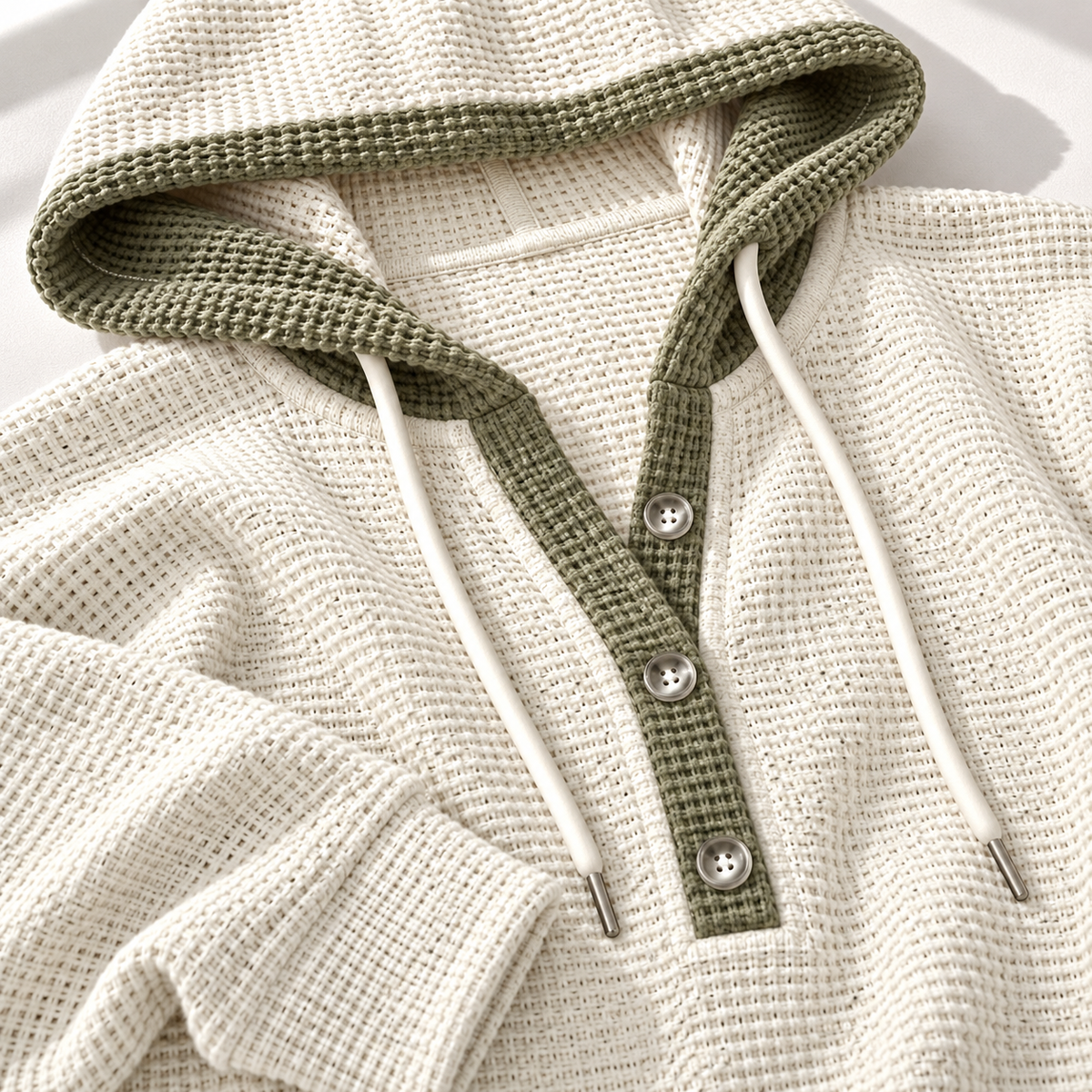 Unisex Jesse Bell Waffle Henley Knit