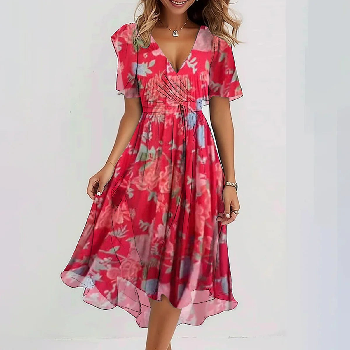 LumiNovi Summer Dress with Breathable Fabric and Flowy Silhouette