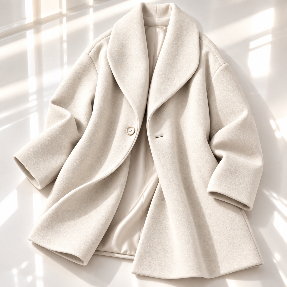 Unisex Helena Swing Coat Shawl Collar