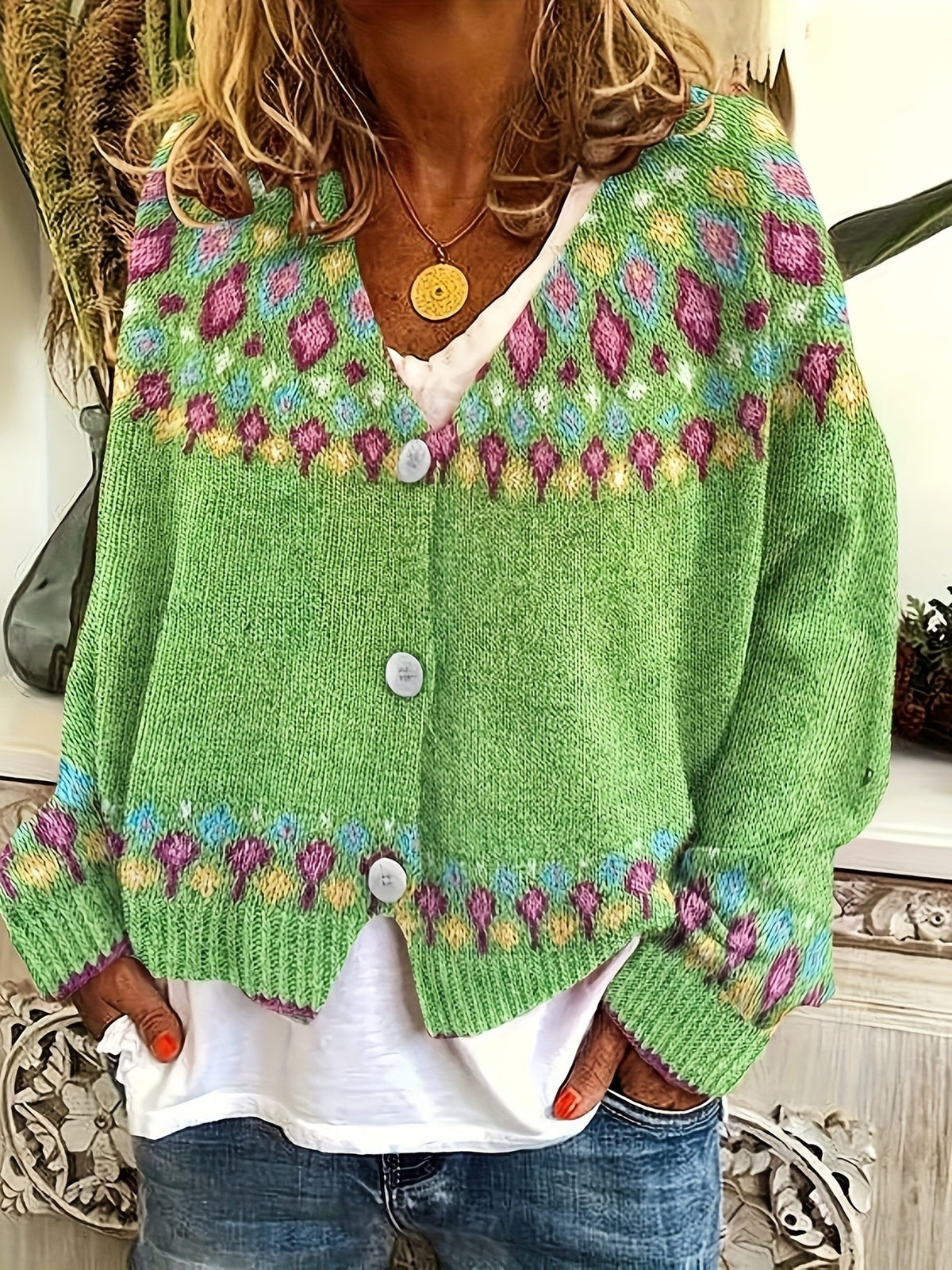 Harper & Wells Women's Esme Nordic Patterned Cardigan