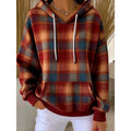 Women's Checked Kangaroo-Pocket Hoodie