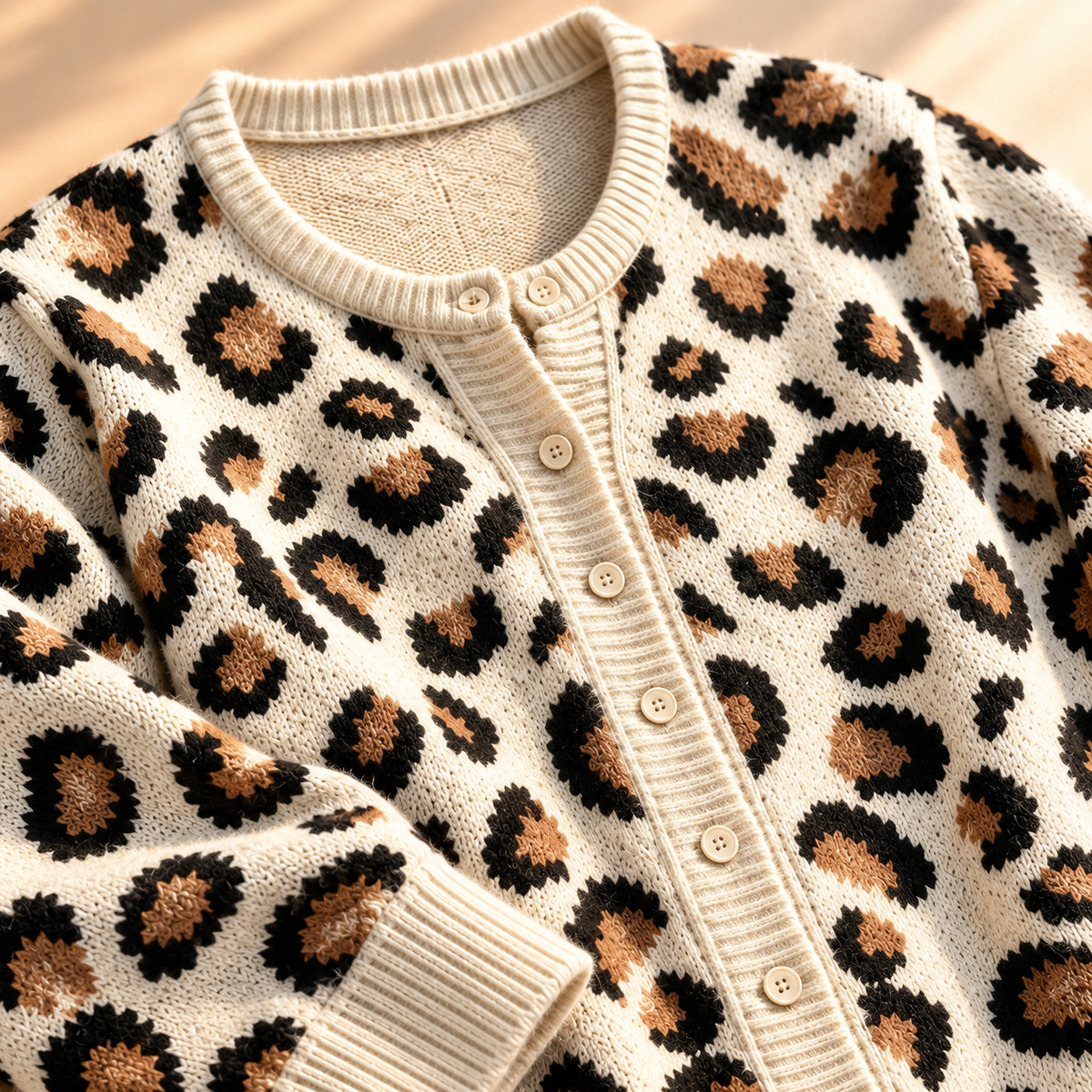 Unisex Savanna Leopard Knit Cardigan