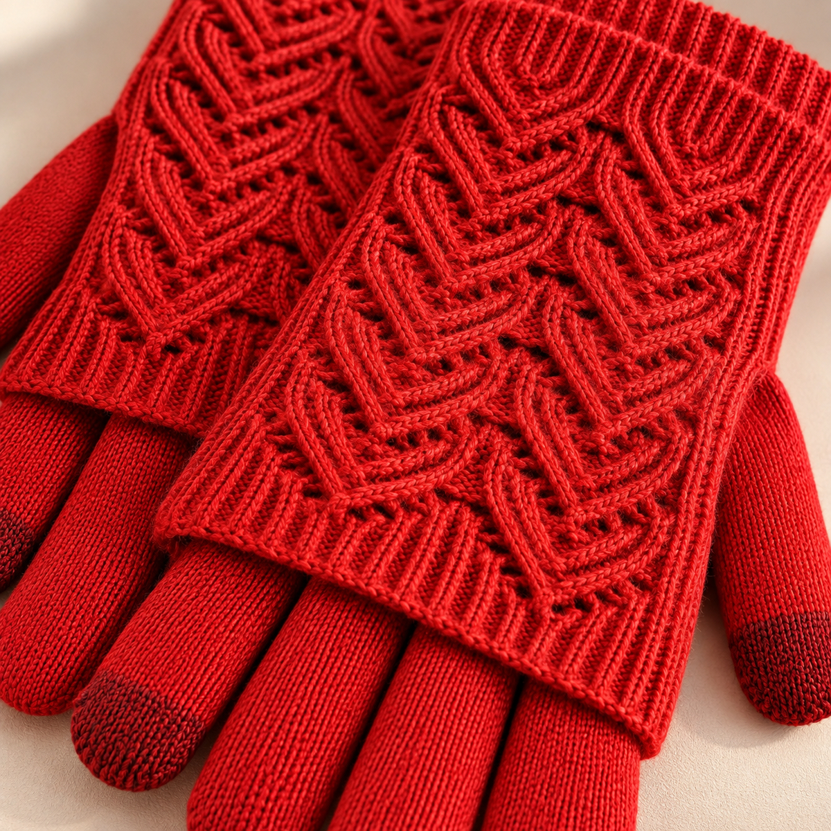 Unisex Cleo Layered Gloves Knit