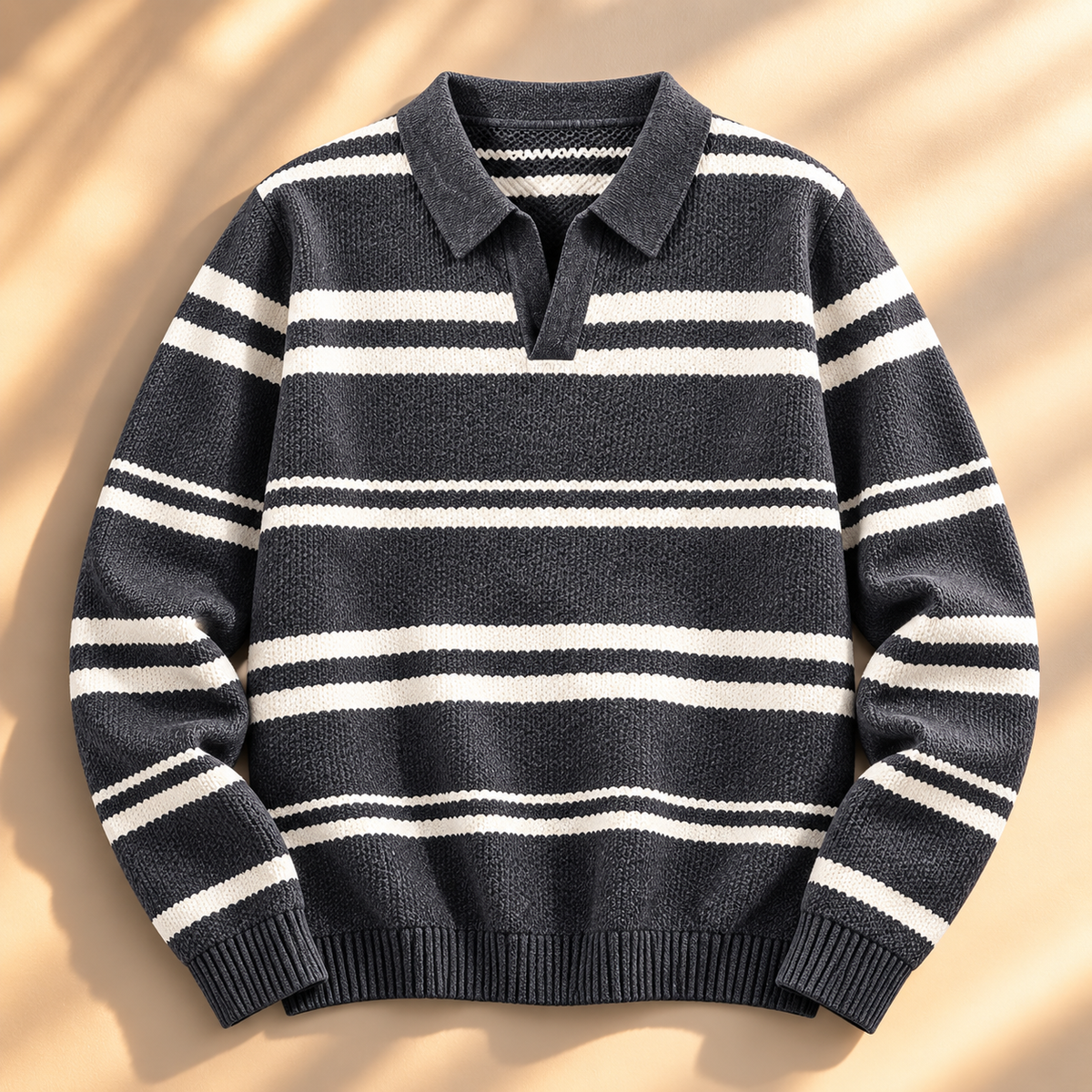 Unisex Jacob Striped Knit Polo